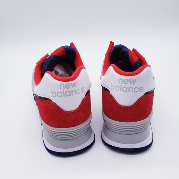 New Balance 574 Gray Navy Blue Red Sneaker… - Picture 5 of 7